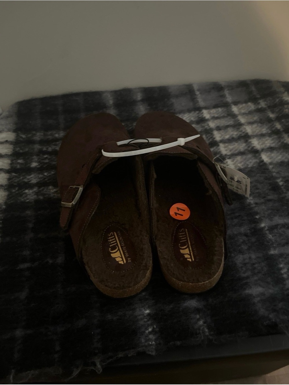 White Mountain Brown Suede Clog Mules with Buckle - Picture 3 of 6